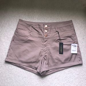 Refuge High-Waisted Rose Gold/Mauve Shorts